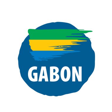 Gabon bayrağı, beyaz arkaplanda vektör çizimi.