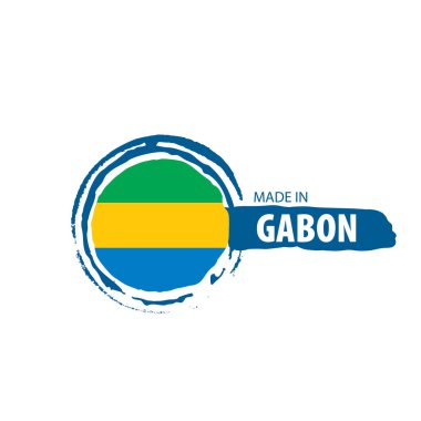 Gabon bayrağı, beyaz arkaplanda vektör çizimi.