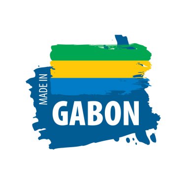 Gabon bayrağı, beyaz arkaplanda vektör çizimi.