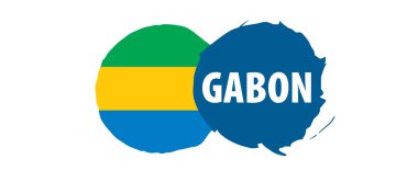 Gabon bayrağı, beyaz arkaplanda vektör çizimi.