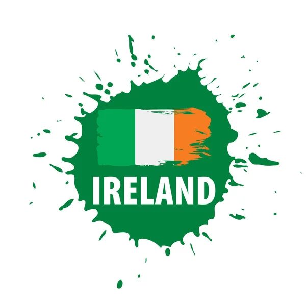 Flaga Irlandii, ilustracja wektora na białym tle — Wektor stockowy