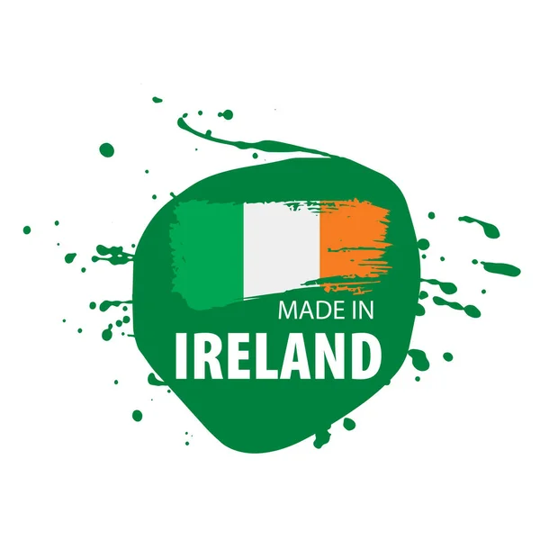 Drapeau de l'Irlande, illustration vectorielle sur fond blanc — Image vectorielle