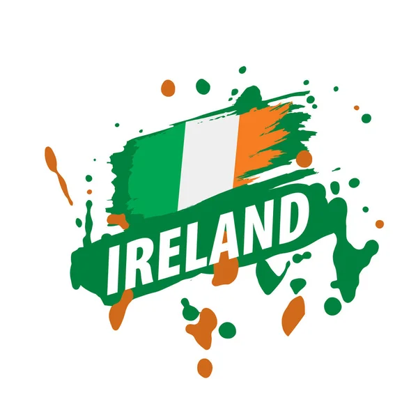 Bandera de Irlanda, ilustración vectorial sobre fondo blanco — Archivo Imágenes Vectoriales
