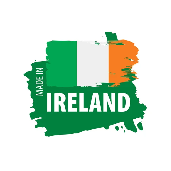 Ierland vlag, vector illustratie op een witte achtergrond — Stockvector