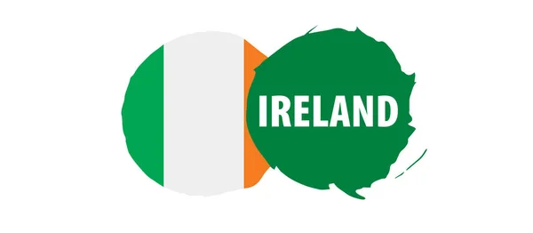 Bandera de Irlanda, ilustración vectorial sobre fondo blanco — Vector de stock