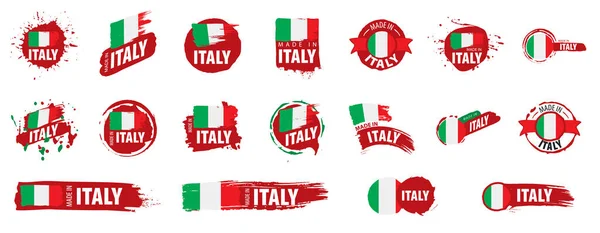 Italy flag, vector illustration on a white background. — Stock Vector