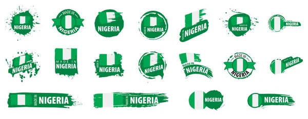 Bandera de Nigeria, ilustración vectorial sobre fondo blanco . — Vector de stock