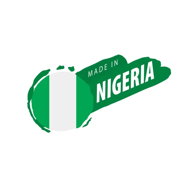 Bandera de Nigeria, ilustración vectorial sobre fondo blanco . — Archivo Imágenes Vectoriales