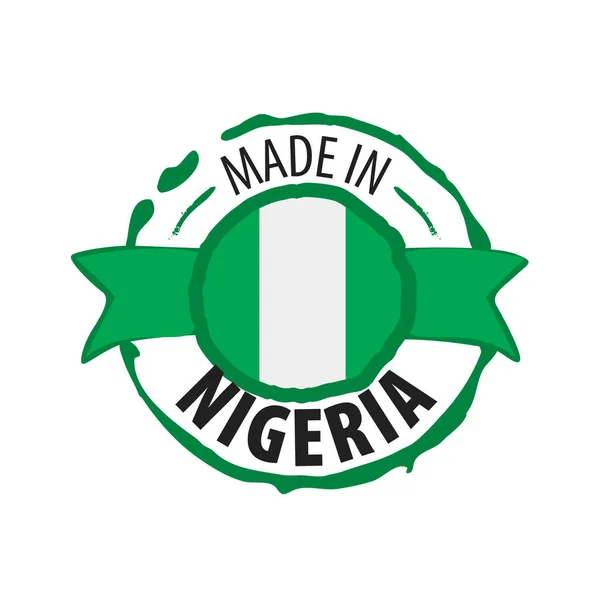 Vlag van Nigeria, vectorillustratie op een witte achtergrond. — Stockvector