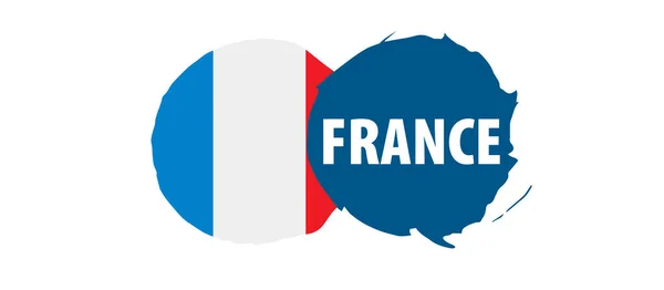 França bandeira, ilustração vetorial sobre um fundo branco. — Vetor de Stock