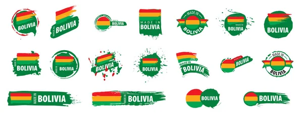 Bandera de Bolivia, ilustración vectorial sobre fondo blanco . — Vector de stock