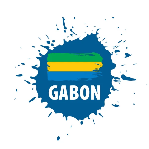 Bandera de Gabón, ilustración vectorial sobre fondo blanco. — Archivo Imágenes Vectoriales