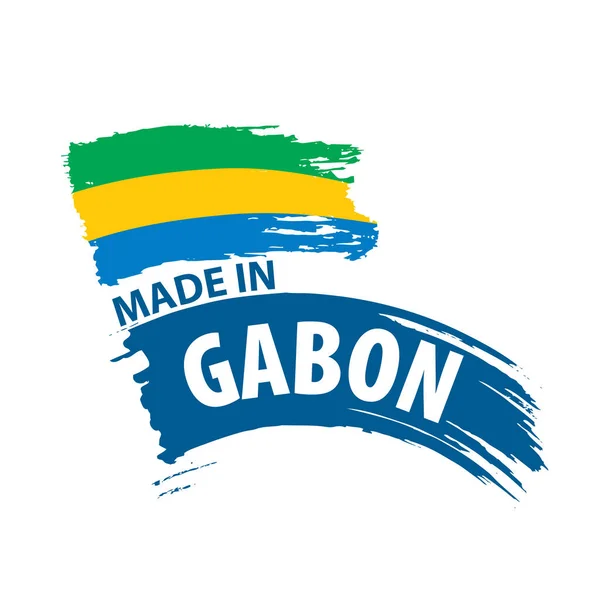 Bandera de Gabón, ilustración vectorial sobre fondo blanco. — Archivo Imágenes Vectoriales