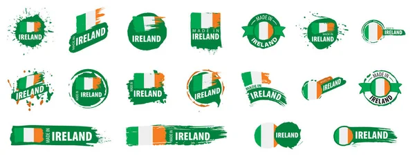 Bandera de Irlanda, ilustración vectorial sobre fondo blanco — Vector de stock