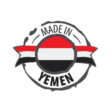 Yemen bayrağı, beyaz arkaplanda vektör çizimi.