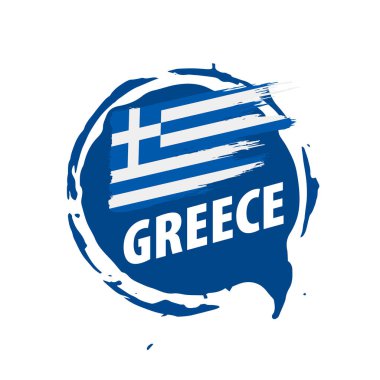 Yunanistan bayrağı, beyaz bir arka plan üzerinde vektör çizim.