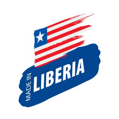 Liberya bayrağı, beyaz bir arka plan üzerinde vektör çizim.