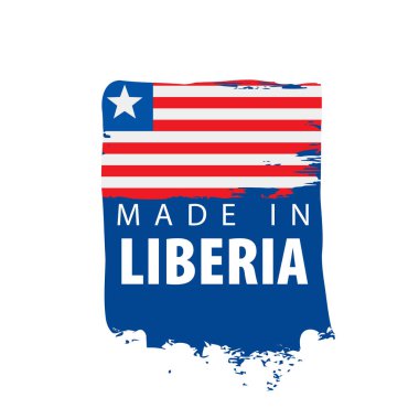 Liberya bayrağı, beyaz bir arka plan üzerinde vektör çizim.