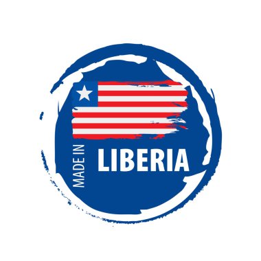 Liberya bayrağı, beyaz bir arka plan üzerinde vektör çizim.