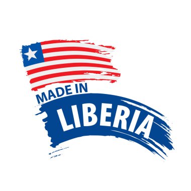 Liberya bayrağı, beyaz bir arka plan üzerinde vektör çizim.