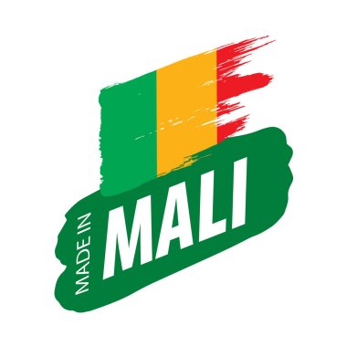 Mali bayrağı, beyaz bir arka plan üzerinde vektör çizim.