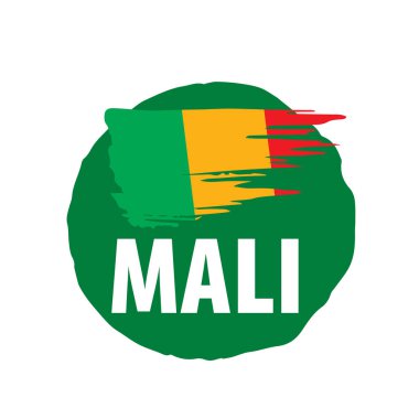 Mali bayrağı, beyaz bir arka plan üzerinde vektör çizim.