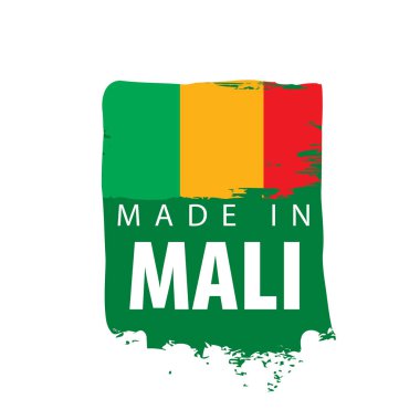Mali bayrağı, beyaz bir arka plan üzerinde vektör çizim.