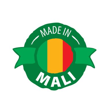 Mali bayrağı, beyaz bir arka plan üzerinde vektör çizim.