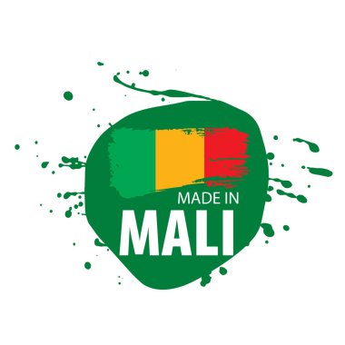 Mali bayrağı, beyaz bir arka plan üzerinde vektör çizim.