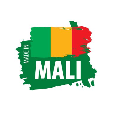 Mali bayrağı, beyaz bir arka plan üzerinde vektör çizim.