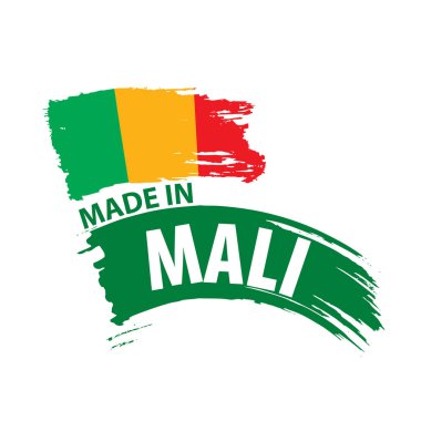 Mali bayrağı, beyaz bir arka plan üzerinde vektör çizim.
