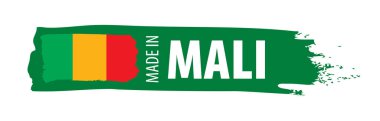 Mali bayrağı, beyaz bir arka plan üzerinde vektör çizim.