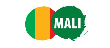Mali bayrağı, beyaz bir arka plan üzerinde vektör çizim.