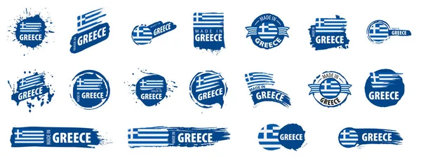 Bandera de Grecia, ilustración vectorial sobre fondo blanco . — Archivo Imágenes Vectoriales