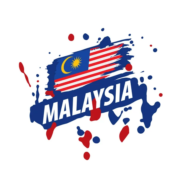 Malezya bayrağı, beyaz bir arka plan üzerinde vektör çizim.