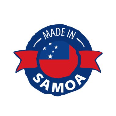 Samoa bayrağı, beyaz arkaplanda vektör illüstrasyonu.