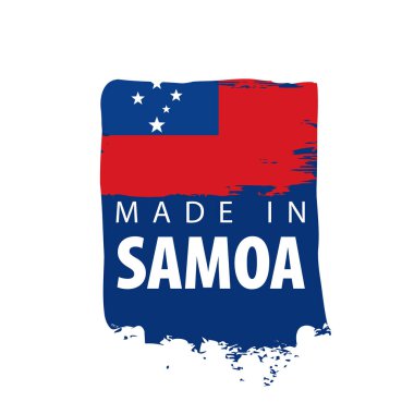 Samoa bayrağı, beyaz arkaplanda vektör illüstrasyonu.