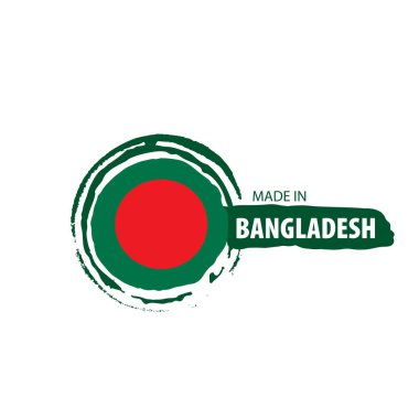 Bangladeş bayrağı, beyaz arkaplanda vektör illüstrasyonu