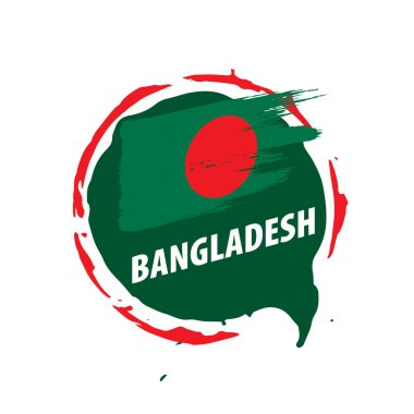 Bangladeş bayrağı, beyaz arkaplanda vektör illüstrasyonu