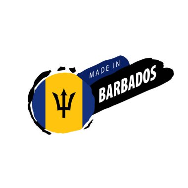 Beyaz arkaplanda Barbados bayrağı, vektör illüstrasyonu.