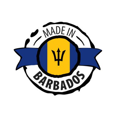 Beyaz arkaplanda Barbados bayrağı, vektör illüstrasyonu.