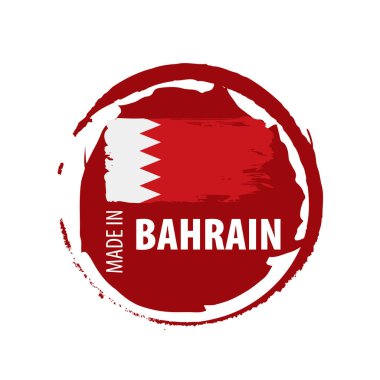 Bahreyn bayrağı, beyaz arkaplanda vektör illüstrasyonu