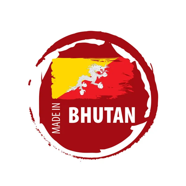 Bandera de Bután, ilustración vectorial sobre fondo blanco — Vector de stock
