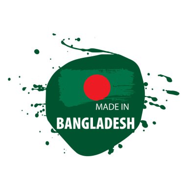 Bangladeş bayrağı, beyaz arkaplanda vektör illüstrasyonu