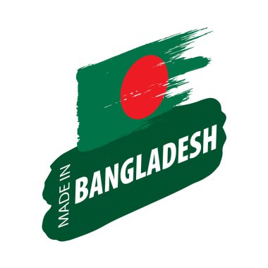 Bangladeş bayrağı, beyaz arkaplanda vektör illüstrasyonu