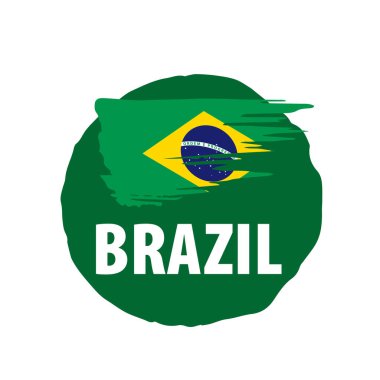 Brezilya bayrağı, beyaz bir arka plan üzerinde vektör çizim