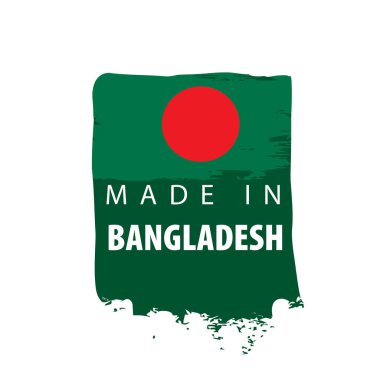 Bangladeş bayrağı, beyaz arkaplanda vektör illüstrasyonu