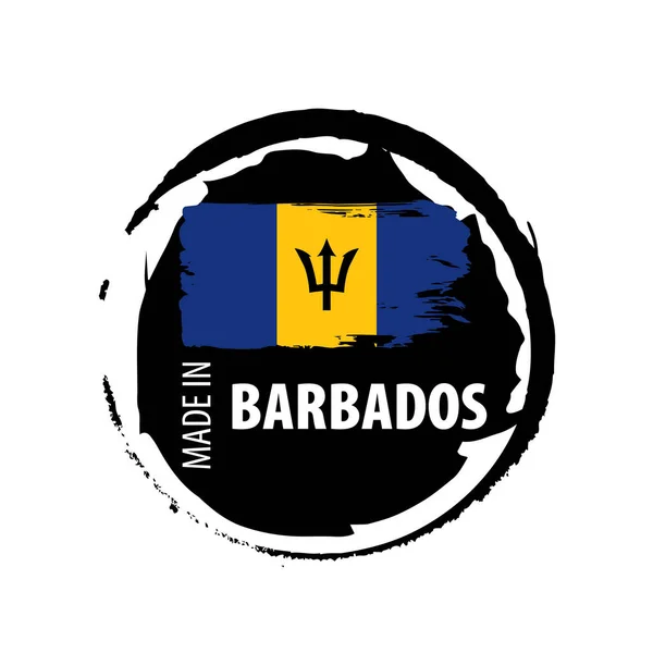 Beyaz arkaplanda Barbados bayrağı, vektör illüstrasyonu. — Stok Vektör