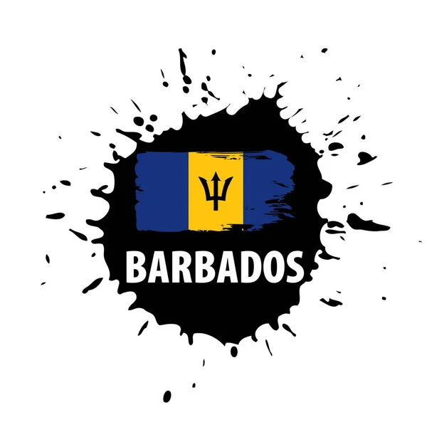 Bandera de Barbados, ilustración vectorial sobre fondo blanco. — Vector de stock