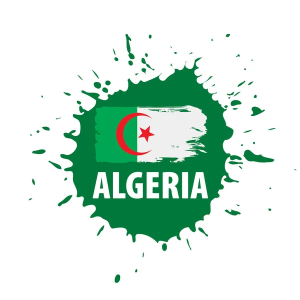 Algeriet flagga, vektor illustration på en vit bakgrund — Stock vektor